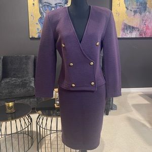 Vintage purple skirt suit set